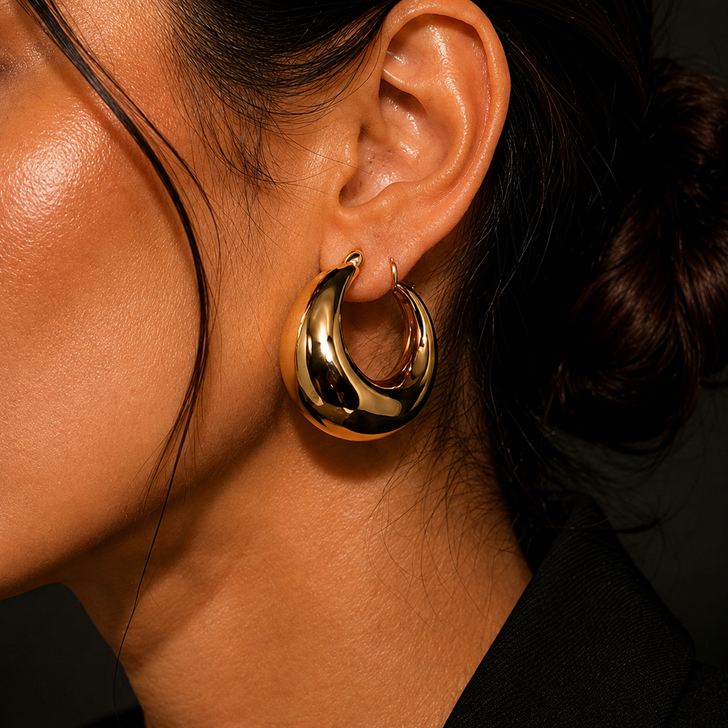 Golden Eclipse Hoops