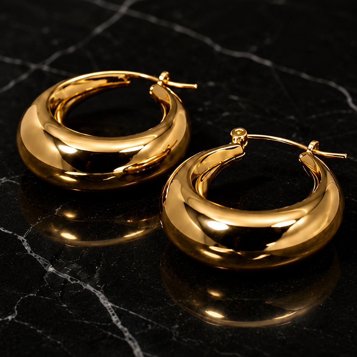 Golden Eclipse Hoops
