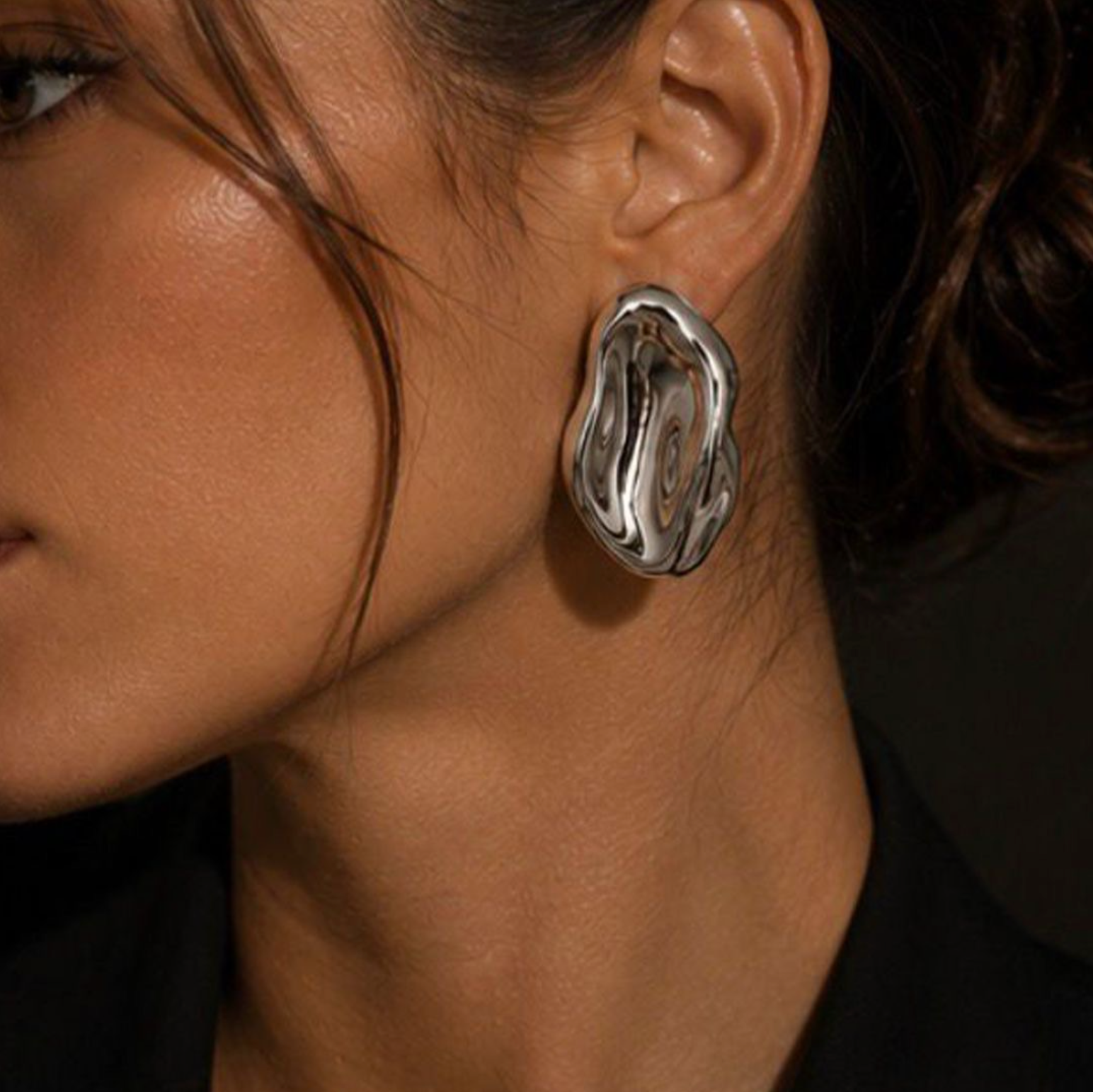 Silver Molten Earrings