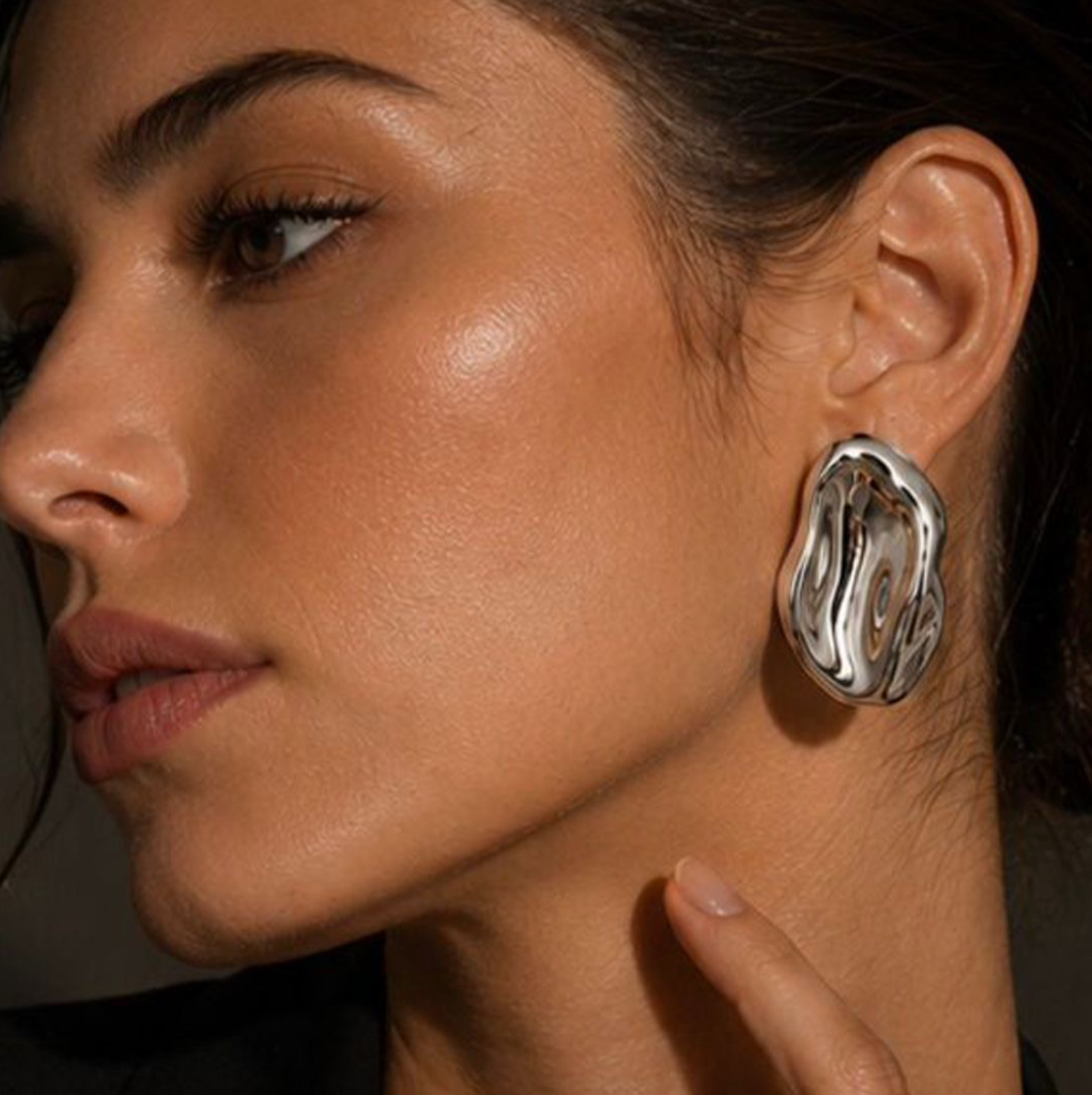 Silver Molten Earrings