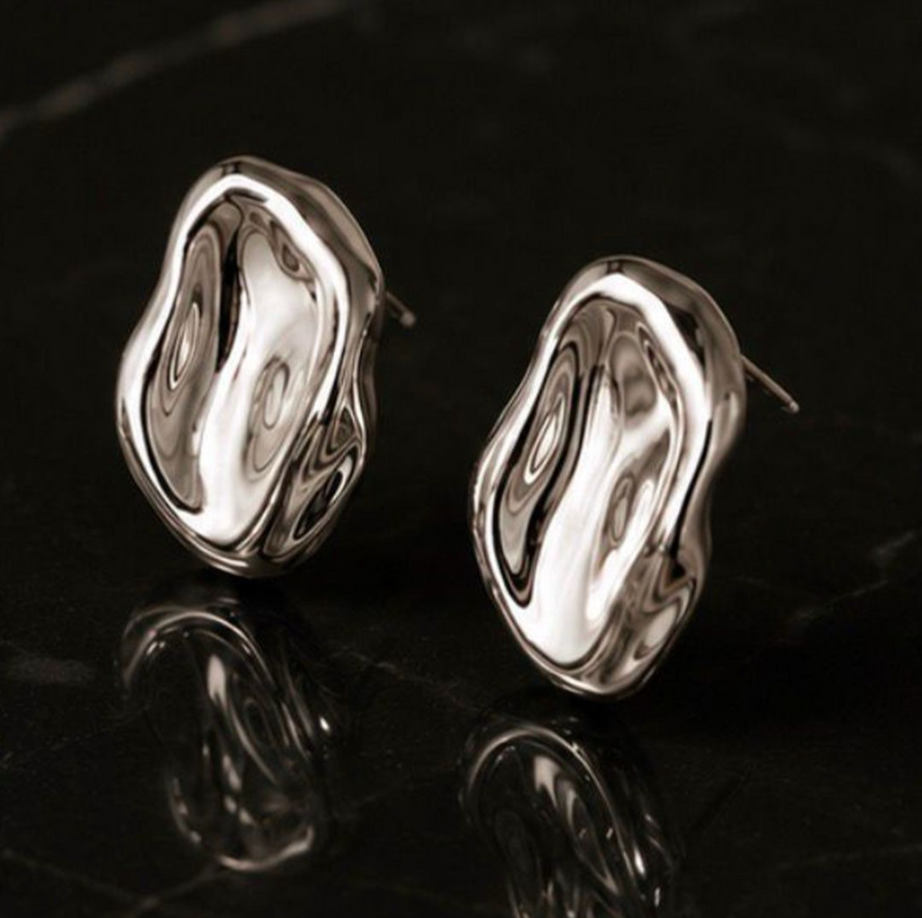 Silver Molten Earrings