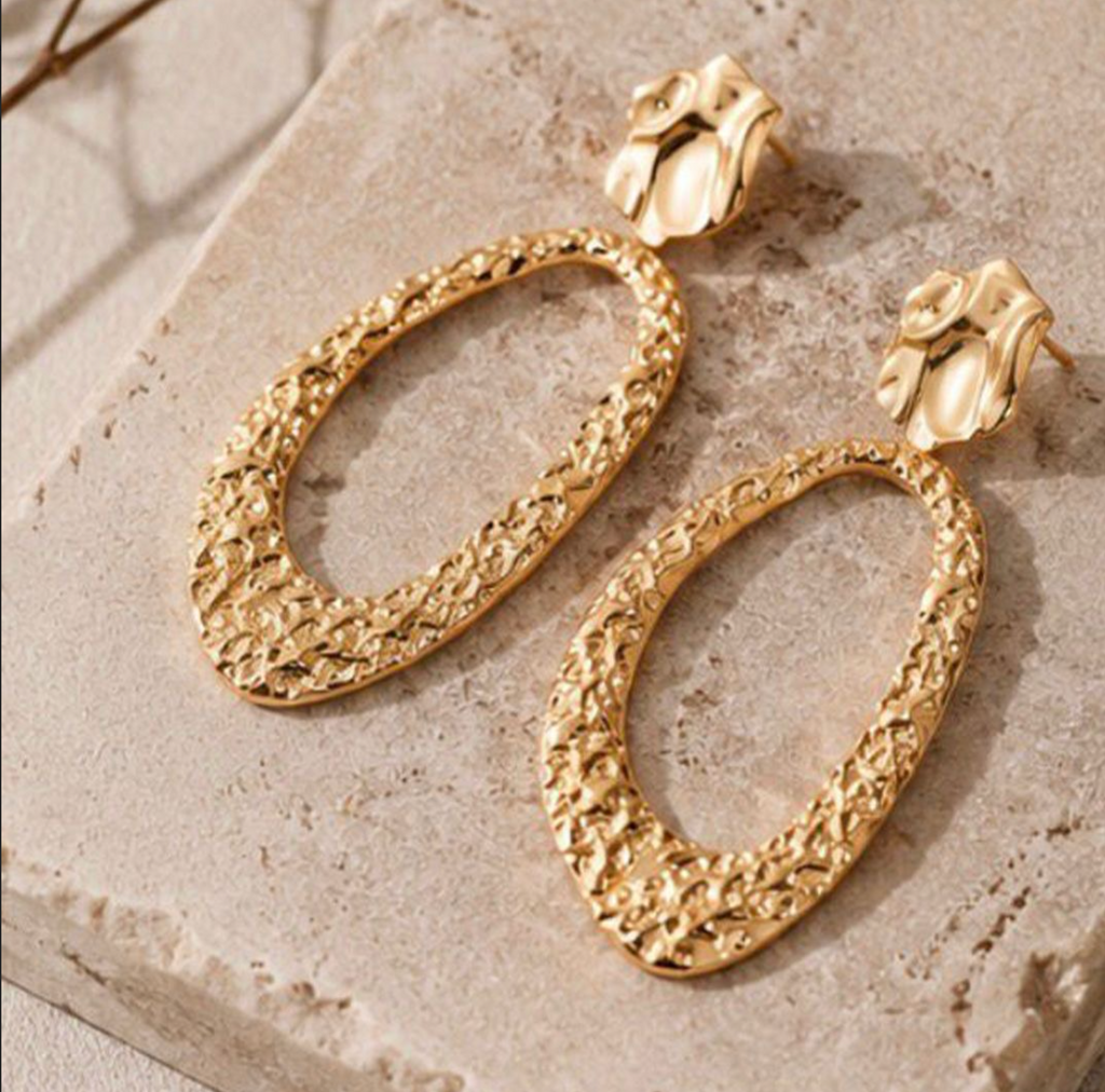 Golden Texture Hoops