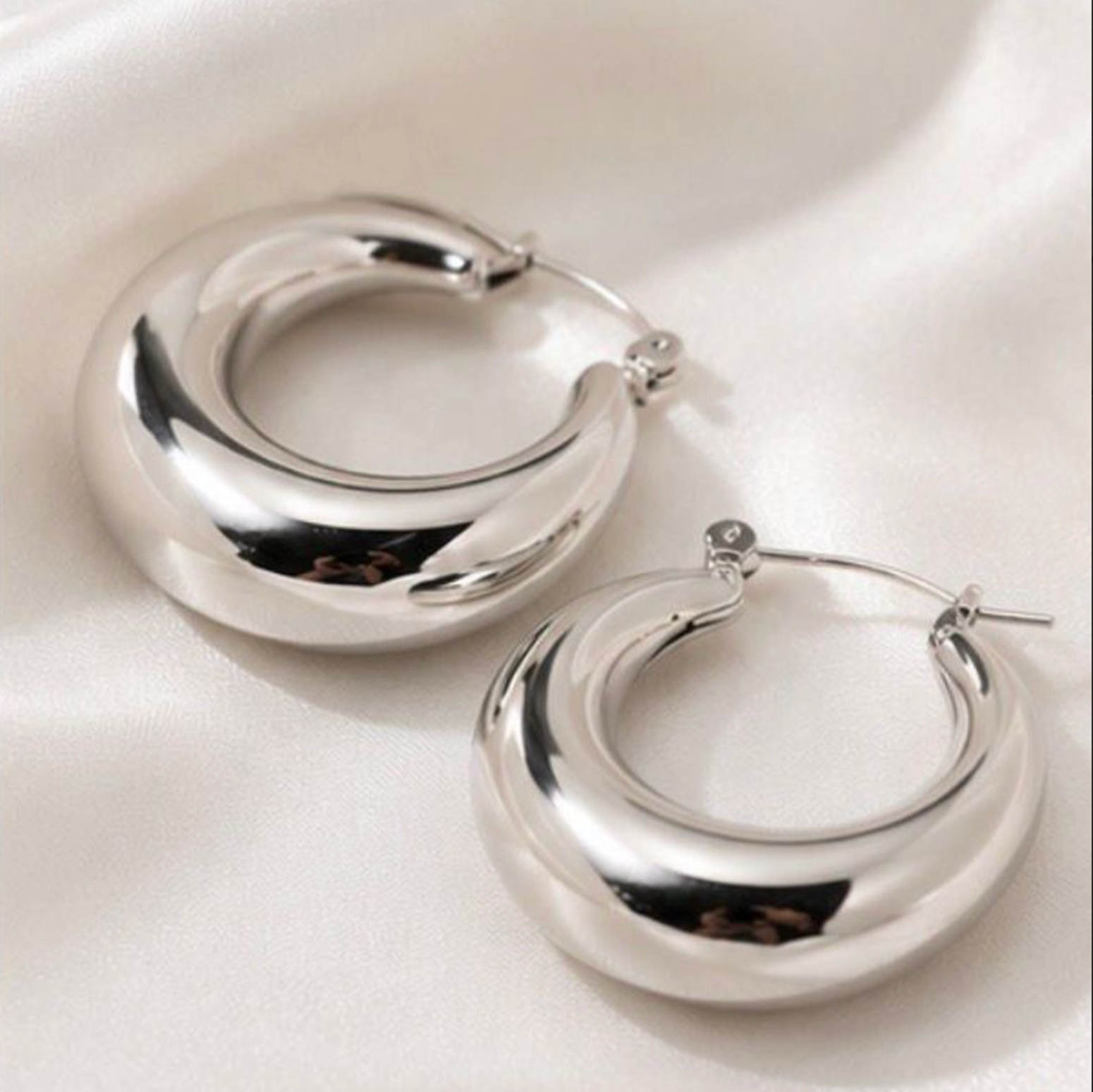 Silver Eclipse Hoops