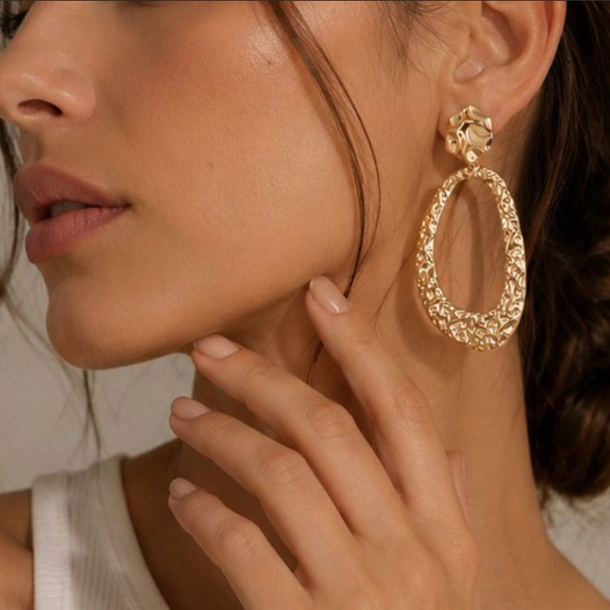 Golden Texture Hoops
