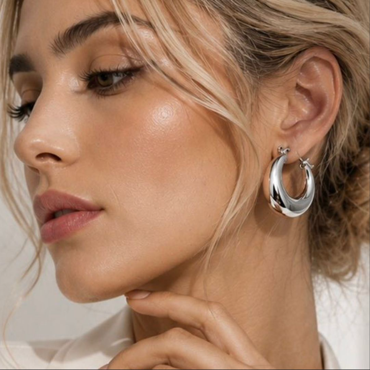 Silver Eclipse Hoops